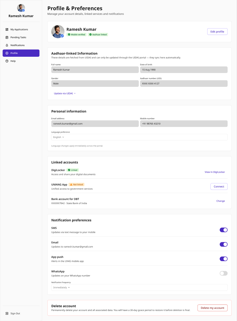 Citizen Profile — Default (desktop)