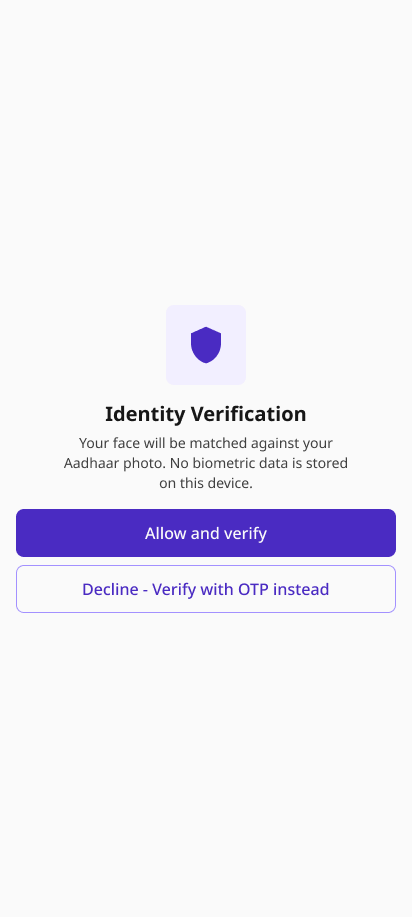 Biometric Verification — Consent Gate (mobile)