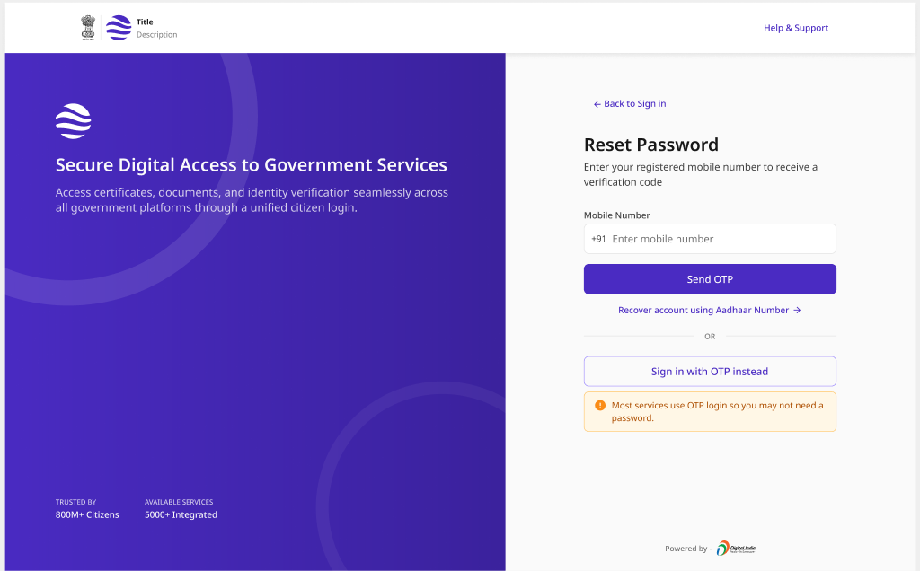 Forgot Password — Entry (desktop)