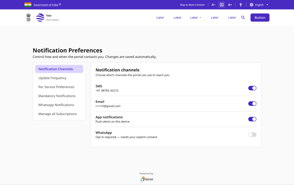 Notification Preferences — Notification Channels (desktop)